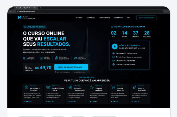 Landing page Método Escala Digital