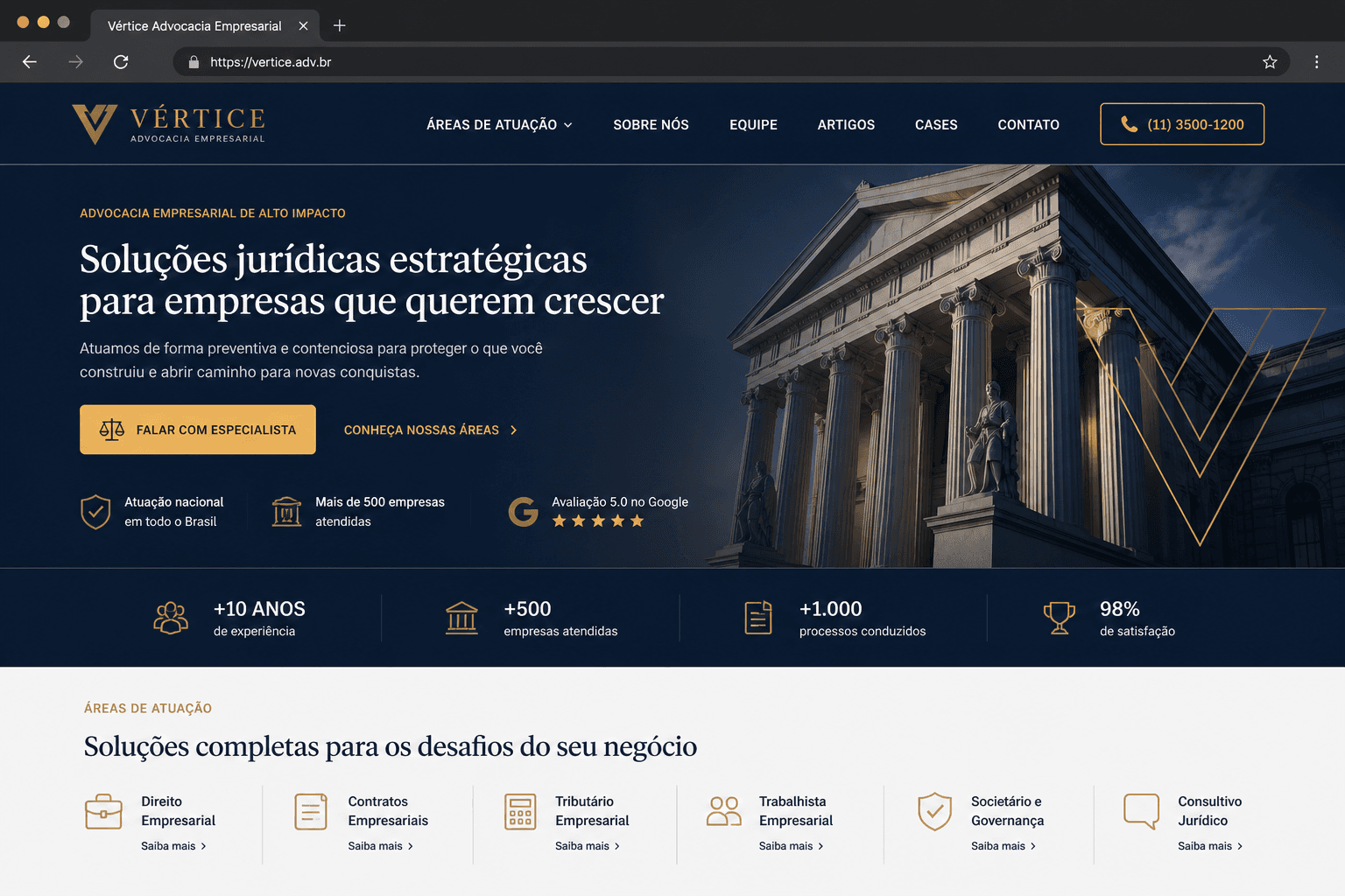 Landing page Horizon Advogados