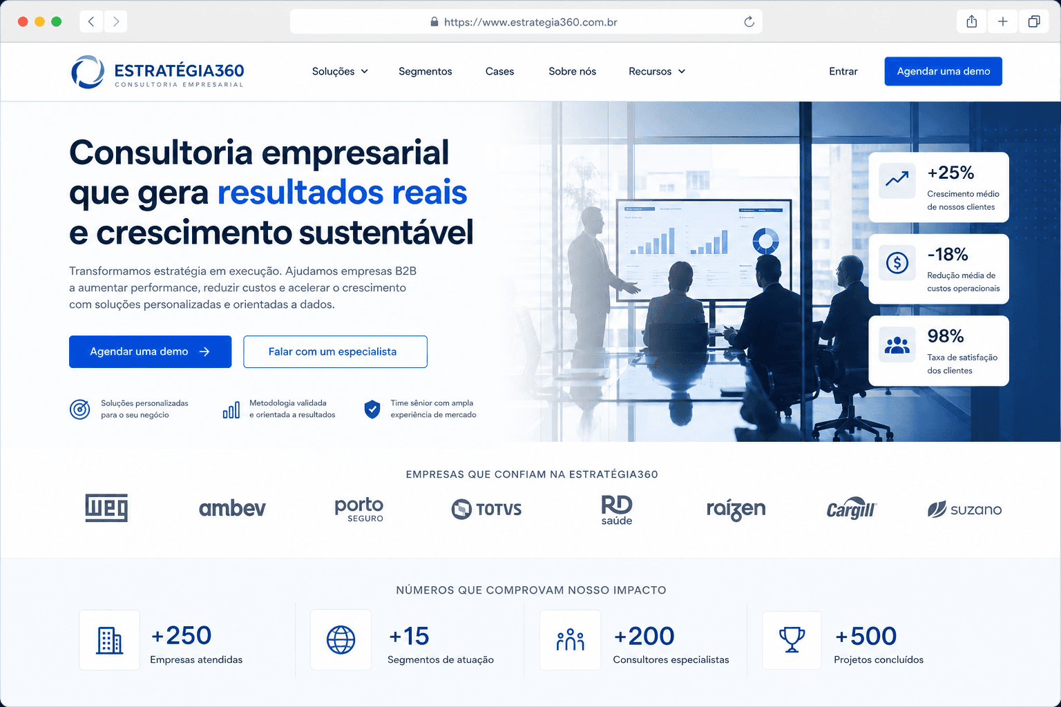 Landing page Norte Partners