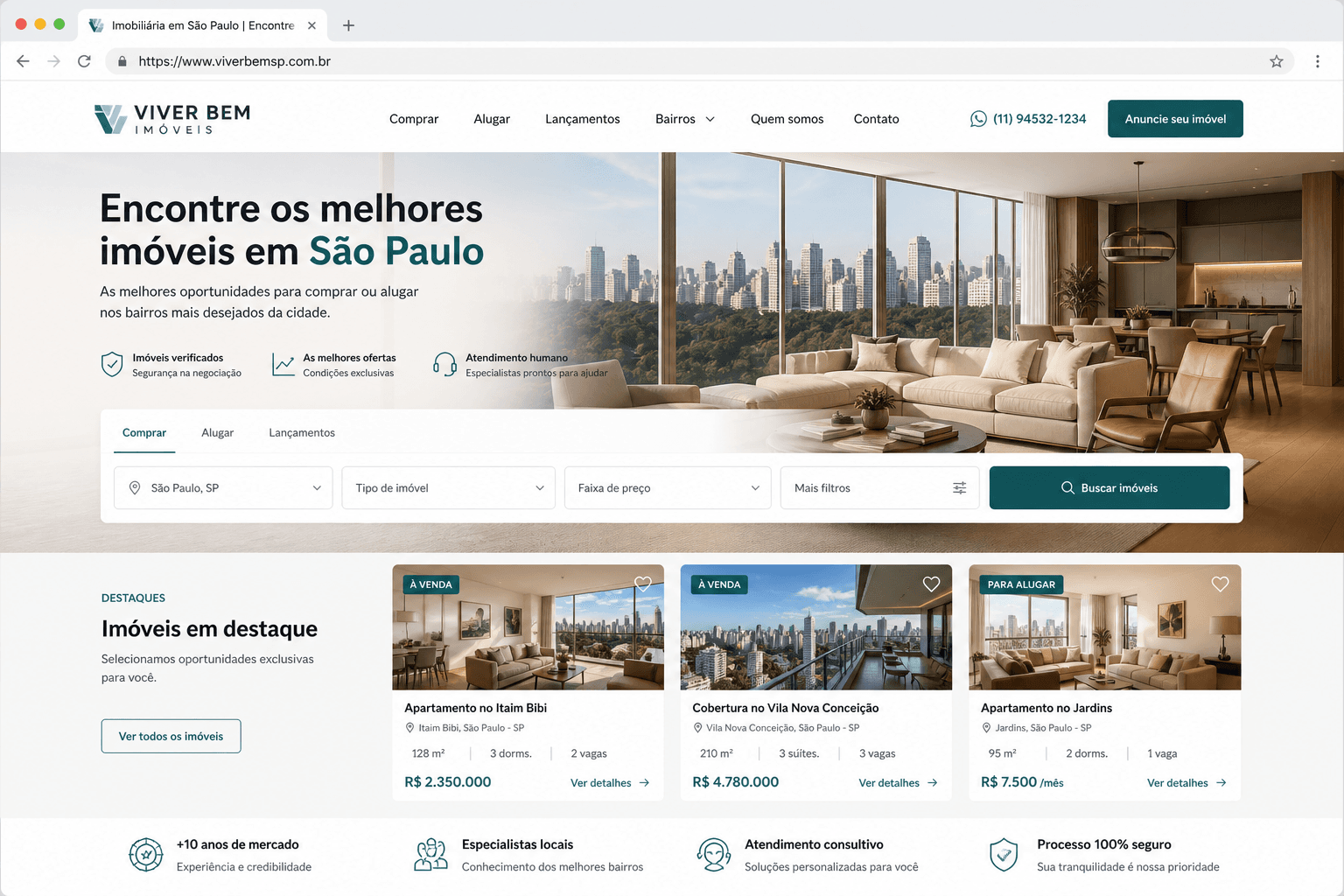 Landing page Vista Urban